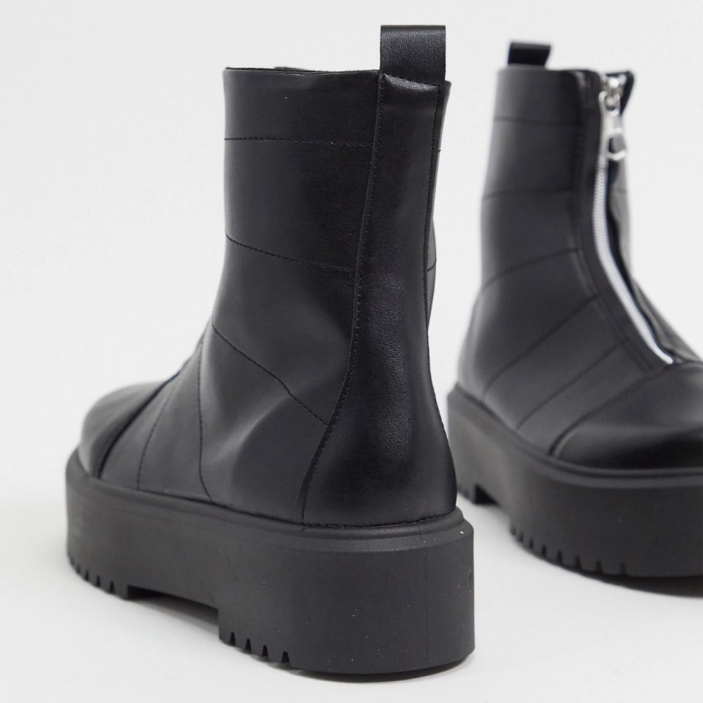 Zip Chunky Boots - Picture 2 of 7